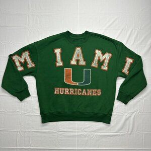 Hollister University of Miami Hurricanes Sweatshirt Mens Medium Boxy Fit